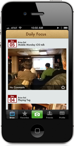 Daily Focus iOS app screen shot
